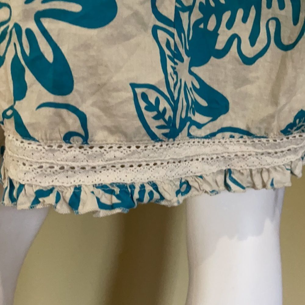 Kenzie Lined Turquoise Floral Summer Dress Sz 6 - Picture 6 of 7